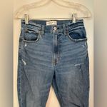 Abercrombie & Fitch Abercrombie distressed ankle straight ultra high rise jeans size 6R 99% cotton Photo 2