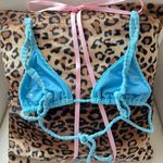LA Hearts bright blue terry cloth strappy triangle bikini top Photo 2