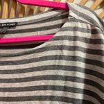 Eileen Fisher EUC Elileen Fisher Gray Knit Striped Tunic Top Dolman Sleeve Relaxed Casual Sz M Photo 7