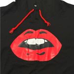 SheIn Curve Red Lips Biting Black Sweatshirt Logo Hoodie Women’s Size 3XL Photo 2