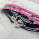 Softball Pink & Black Bracelet Photo 3