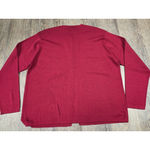 Talbots  Solid Dark Red Classic Thin Button Front Cardigan Sweater Silk Blend L Photo 4