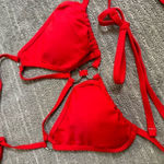 Women's Cherry Red O Ring Strappy Sexy Bikini Set Medium NWOT Photo 2