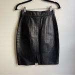 Henri Bendel Vintage Y2K Black Leather Skirt Mini Pencil Soft Sexy Size 4 25" Photo 1
