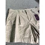 Gloria Vanderbilt New  size 18 Brown Pockets Pleated Chino Shorts Free Shipping Photo 1
