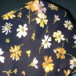 Madewell velvet trim navy floral balloon sleeve square neckline NEW size S Photo 4