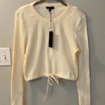 The Range  Jumbo Stark Thermal Henley is cream. Waffle knit w/ snaps size small Photo 2