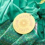 Alden Adair. Frida Ruffle Smocked Midi Dress. Green Size M Photo 13