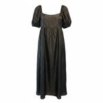 Moon River Black Swiss Dot Puff-Sleeve Maxi Dress Size Large Photo 1