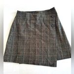 Aritzia Wilfred “Claudette Green Check" Wrap Plaid Skirt Size 2 Gray Photo 0