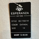 Esperanza NWT Sweater Size 1X Oatmeal Cropped Shrug New Tan Ribbed Photo 3