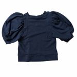 Maeve  Anthropologie Puff Sleeve Black Puff Sleeve Crewneck Sweatshirt Photo 2