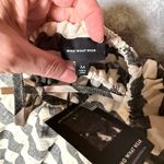 Who What Wear  linen blend‎ Striped Black and ivory blouson Top Medium coastal Photo 4