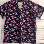 Hearts Scrub Top, Medium Black Photo 0