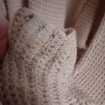 Free People Womens Pullover Sweater Ivory Cold Shoulder V Neck Ribbed Fringe S Photo 9