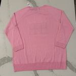 New York & Company NWT Heart Print Tunic Sweater Womens XL Relaxed Fit Pink Cute Photo 4