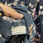 Cotton On Women's Button Down Blouse Black Floral Long Sleeve Medium Photo 2