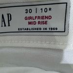 Gap  Girlfriend Relaxed Mid Rise Stretch NWT White Denim Frayed Hem Size 10R Photo 7