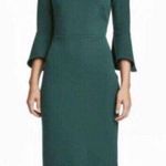 H&M green off the shoulder bell sleeve cocktail party sheath dress size medium Photo 0