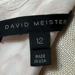 David Meister  White and Orange Lined Dress Size 12 Photo 8