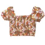 Aerie  Floral Smocked Square Neck Crop Top Size XS Photo 6