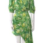 RONNY KOBO Silk Midi Length Dress gFloral Ruched Neck Mini Dress Size L Green Size L Photo 0