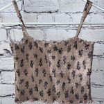 Brandy Melville Light Pink Smocked Floral Crop Top Photo 0