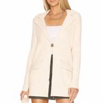 Free People  Womens Sweater Sz Medium Sarah Blazer Minimalist Preppy Neutral Photo 5
