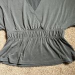 Lucky Brand Gray V-Neck Peplum Elastic Waist Top Size Small Photo 2
