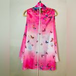 Sheer cardigan vest pink and white with butterflies one size fits most (109) Photo 2
