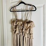 ZARA  PLEATED RUFFLED SATIN EFFECT JUMPSUIT SIZE MEDIUM Photo 6