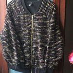 H&M Bomber Multicolor Metallic Gold Zipper Photo 0