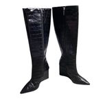 Schutz Asya Up Wedge Pointed Toe Knee-High Boots Women’s US 6.5 In Box Photo 5