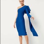 Elliatt  Rhiannon Midi One Shoulder Bow Dress in Cobalt Blue size Small $230 Photo 1