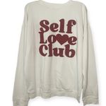 Altar'd State Altar’d State Self Love Club White Heart Sweatshirt Oversized Cozy Top Sz Medium Photo 4