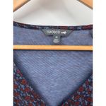 Toad&Co Dress‎ Womens Medium Blue Red Flower Print Organic Cotton Blend Pockets Photo 4