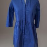 Tuckernuck Women's Navy Blue Cotton Royal Shirt Dress Mini Length Size S Preppy Photo 3