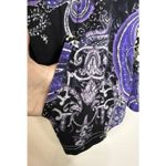 Womens Small Purple Mixed Media‎ Animal Print Full Zip Jacket Blouse Top Boho Photo 2