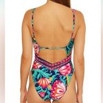 Trina Turk  Indian Garden Floral One Piece sz 10 Photo 2