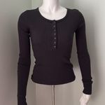 Brandy Melville  Ribbed Black Top Photo 1