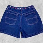 Tommy Hilfiger Vintage TOMMY GIRL Embroidered Waist Dark Wash Denim Shorts Size 11 / 32” Waist Mom Shorts Mom Jeans Look VINTAGE Photo 0