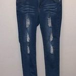 Jack David Women's Dark Wash Ripped Skinny Jeans Blue Size 18 Photo 0