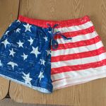 New Women’s Patriotic American Flag Shorts Size Large with a Small Flaw Blue Photo 3