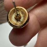 Swavorski Lot Of 2 Swarovski Crystal Clear Gold Tone Stud Pierced Earrings (Swan Marked) Photo 7