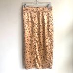 ZARA Floral Satin Peach Midi Skirt Sz M NWT Photo 5