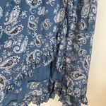 BY TIMO Blue Paisley Midi Wrap Dress Size M Photo 10