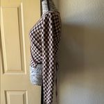 The Native One Brown Checkered Women's Cardigan sweater Small Photo 5
