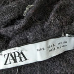 ZARA Black Midi Dress Rhinestone Embellishment Wool Photo 1