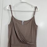 Michael Stars  Large Brown Jersey Lena Drape Midi Tank Dress Photo 4