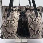 Patricia Nash 10 Year Anniversary Snakeskin Leather Bucket Tote Bag With Tassel Photo 1